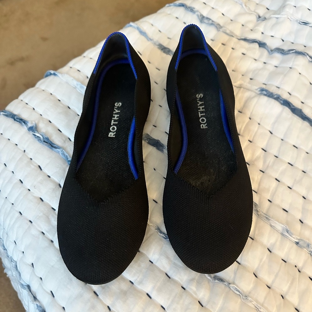 Rothy's Women's Black Flats worn once